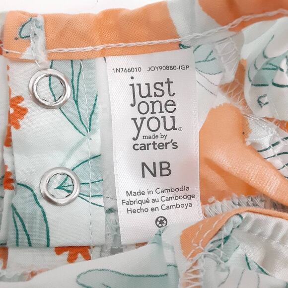 Burts Bees Baby Newborn Orange Groves Stripe Summer Outfit Baby Girl Florida - Picture 6 of 12